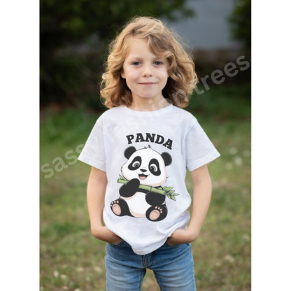 Panda Regular Fit Printed T-shirt for Girls